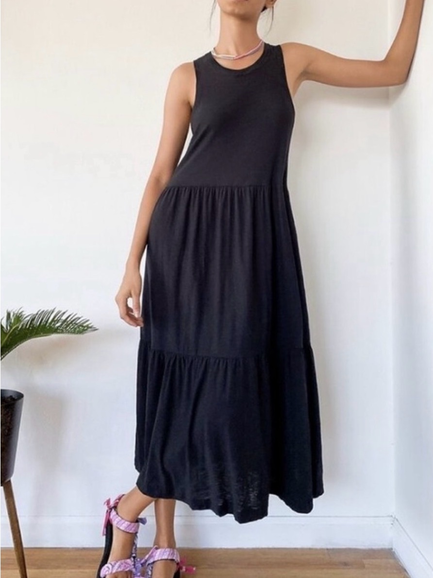 Nation Ltd Black Sleeveless Tiered Maxi Dress